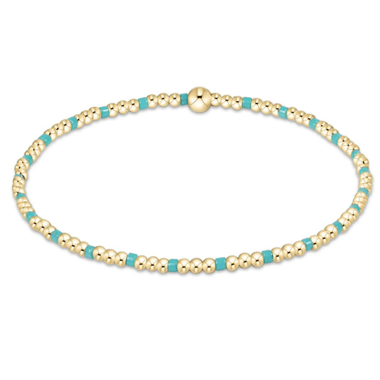 Hope Sincerity Pattern 2mm Bead Bracelet-Turquoise