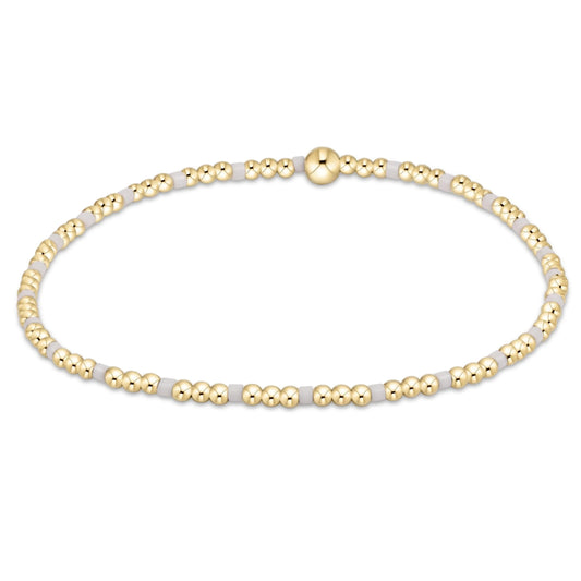 Hope Joy Pattern 2mm Bead Bracelet-White