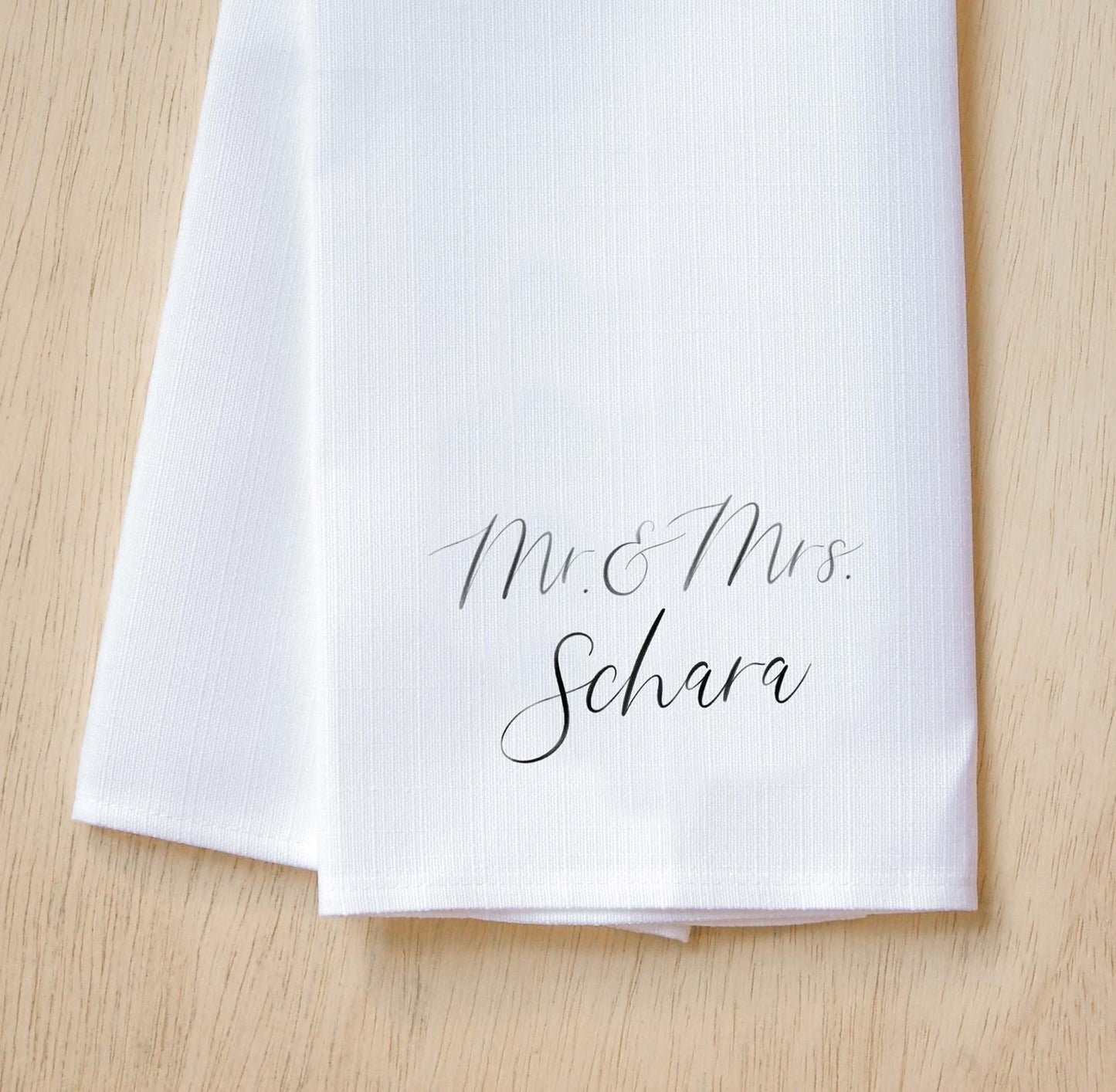 PERSONALIZE ME: Dreamer Mr. & Mrs. Last Name Tea Towel
