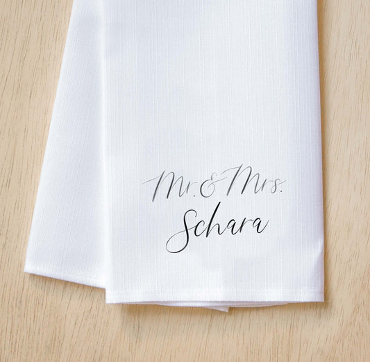 PERSONALIZE ME: Dreamer Mr. & Mrs. Last Name Tea Towel