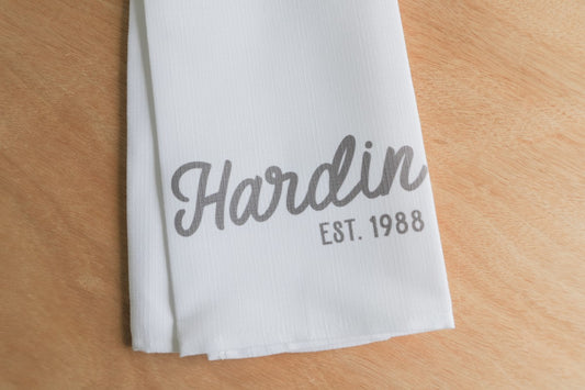 PERSONALIZE ME: Herb Garden Last Name Est. Tea Towel