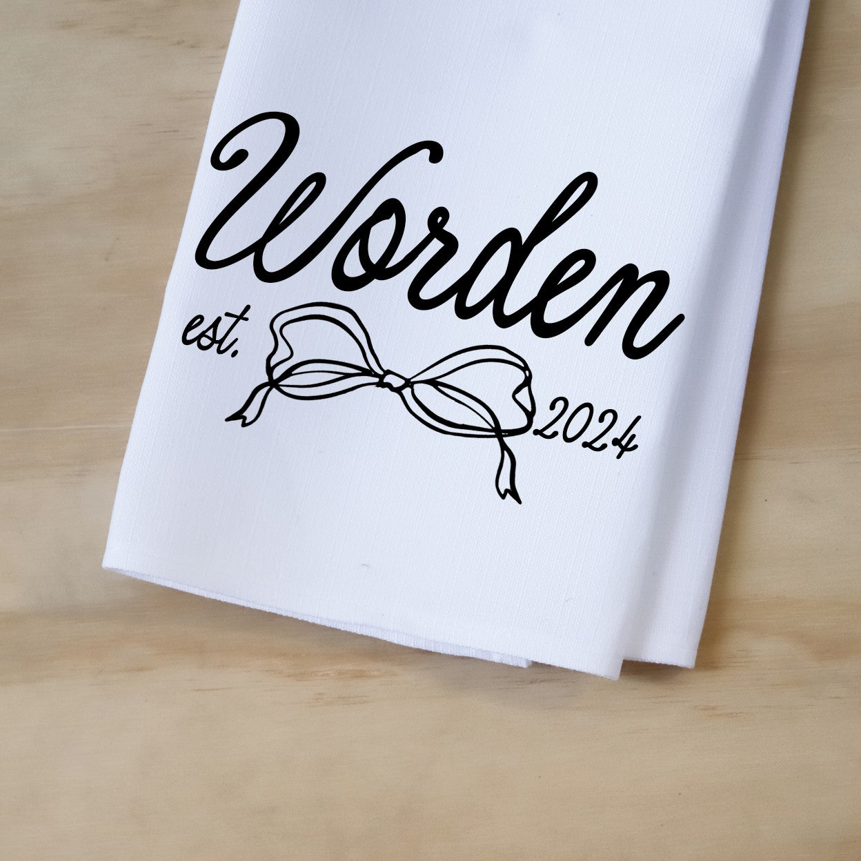 PERSONALIZE ME: Bow Script Name Tea Towel