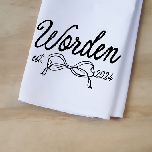 PERSONALIZE ME: Bow Script Name Tea Towel