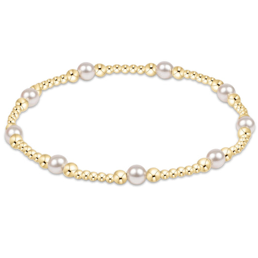Classic Pearl Purpose Pattern 4mm Bead Bracelet