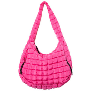 Oversized Quilted Hobo Tote Bag