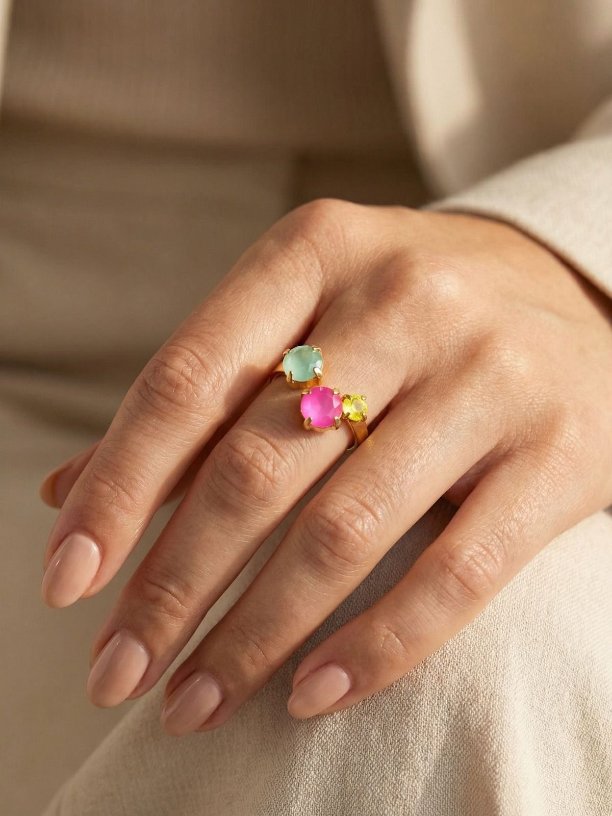 Bubbles Adjustable Open Band Ring