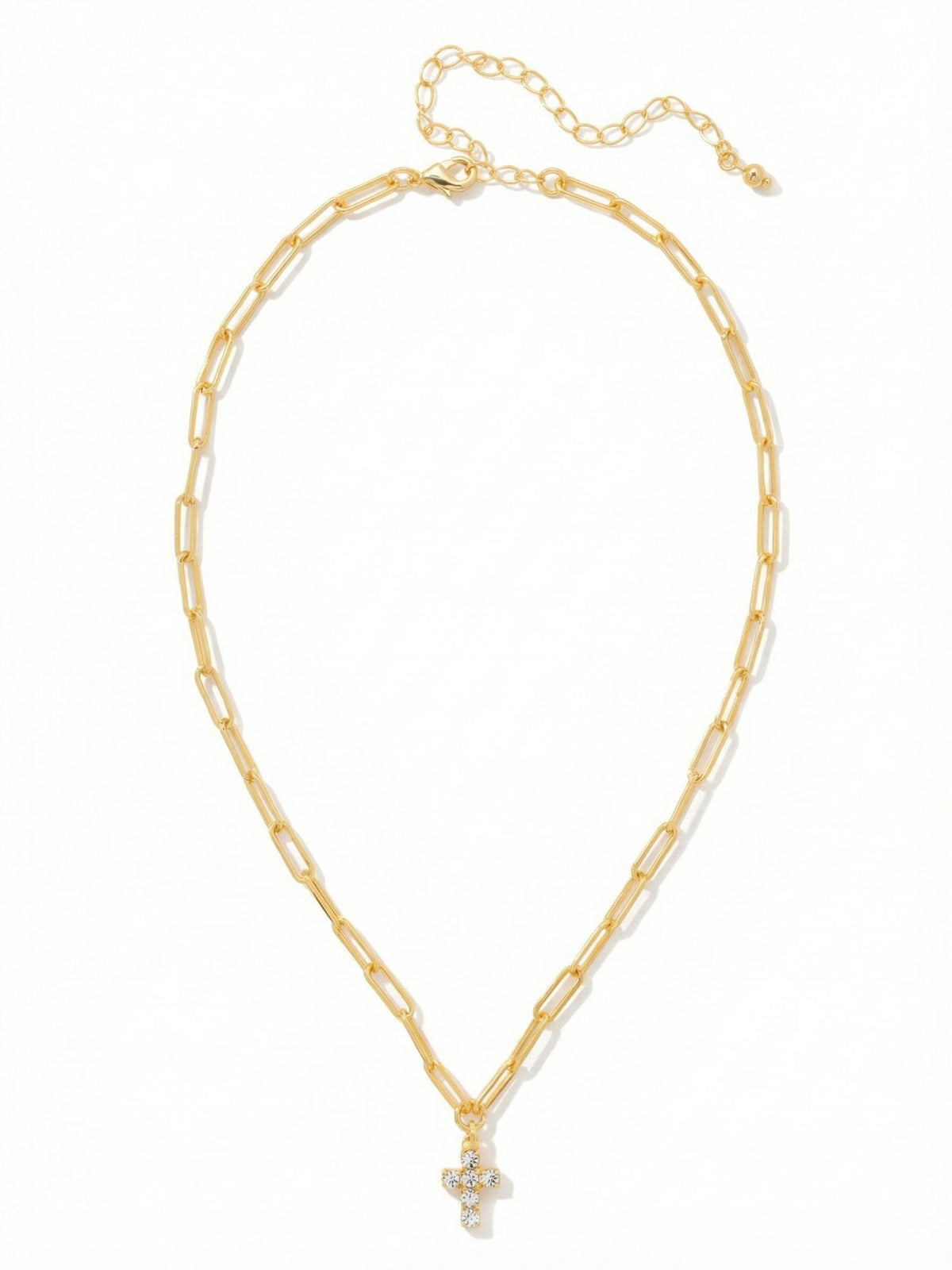 Carly Cross Pendant Necklace - Crystal