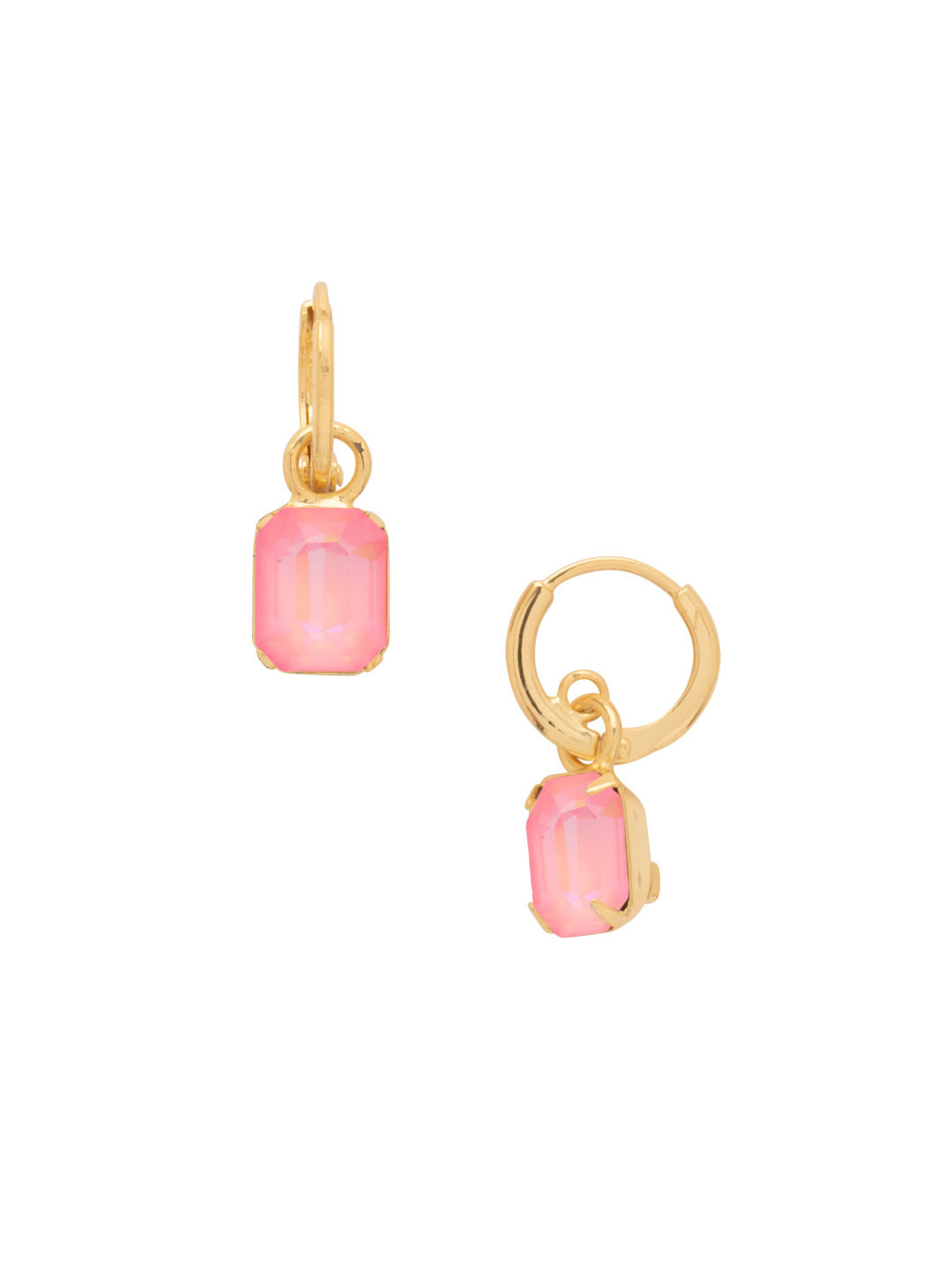 Octavia Huggie Hoop Earrings- Light Rose Delite