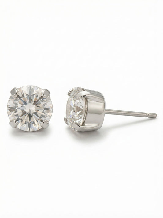 Simple Stud Earrings - Crystal