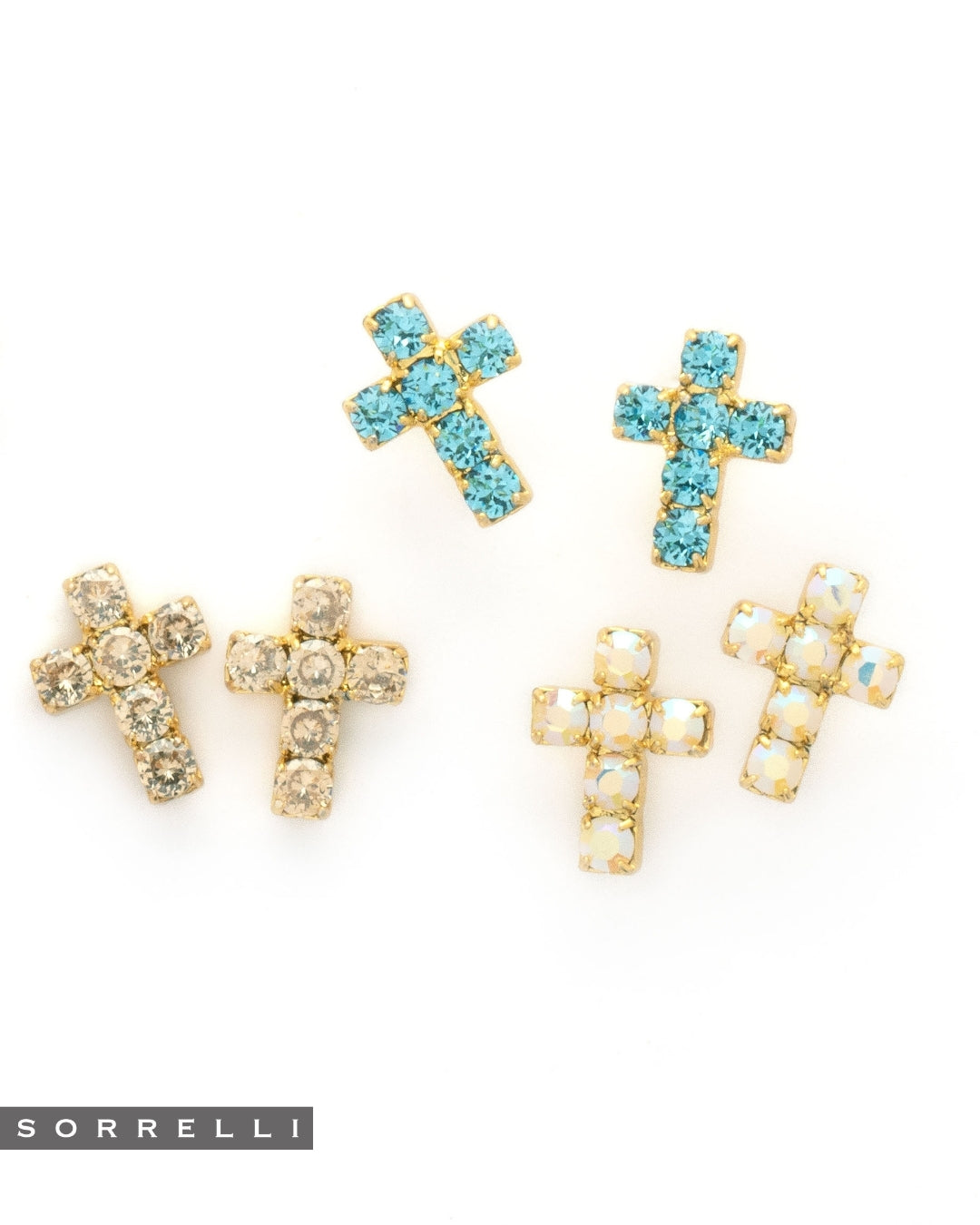 Carly Cross Stud Earrings - Silk