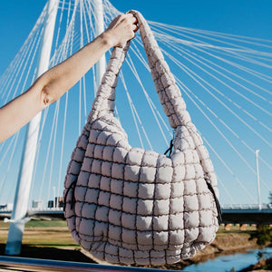 Oversized Quilted Hobo Tote Bag