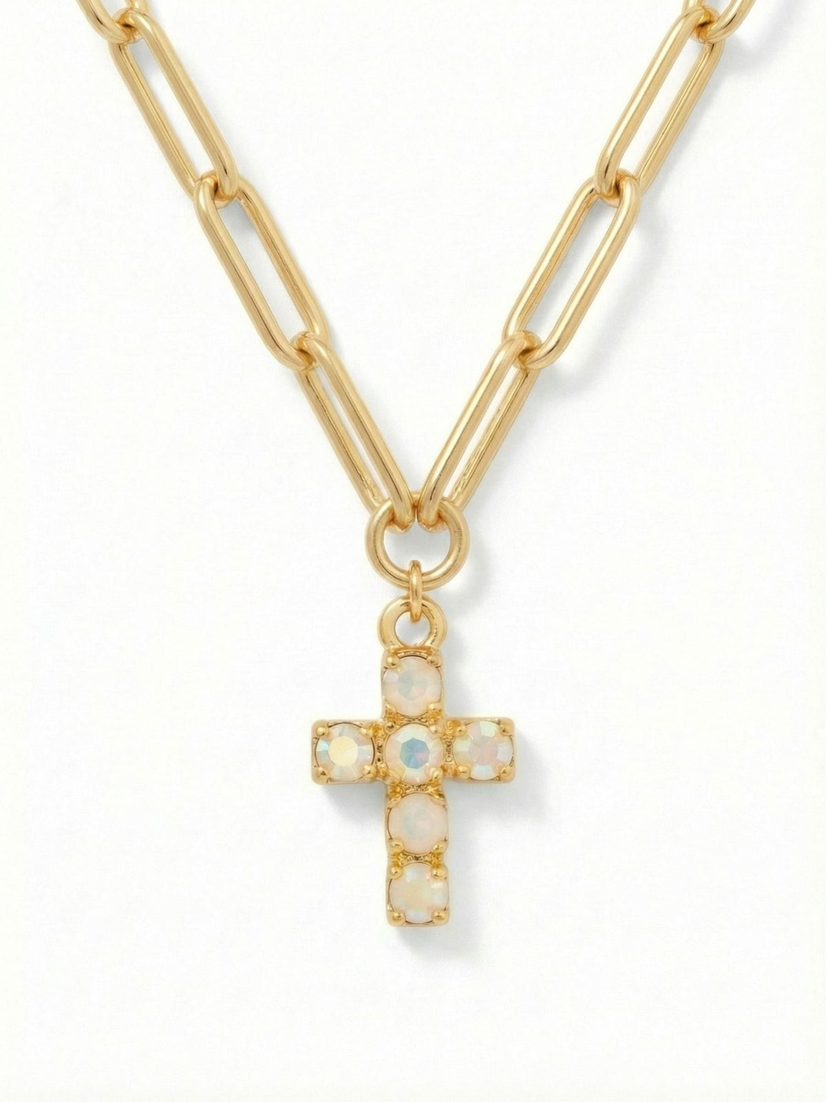 Carly Pendant Necklace-White and AB