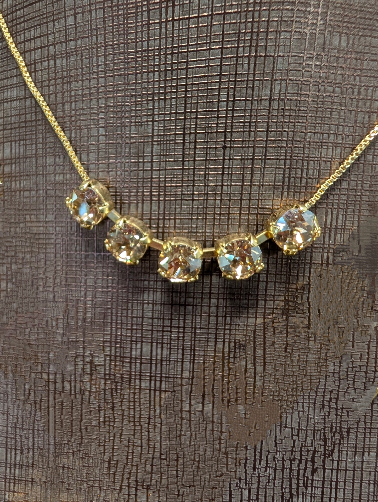 Shaughna Tennis Necklace-Dark Champagne