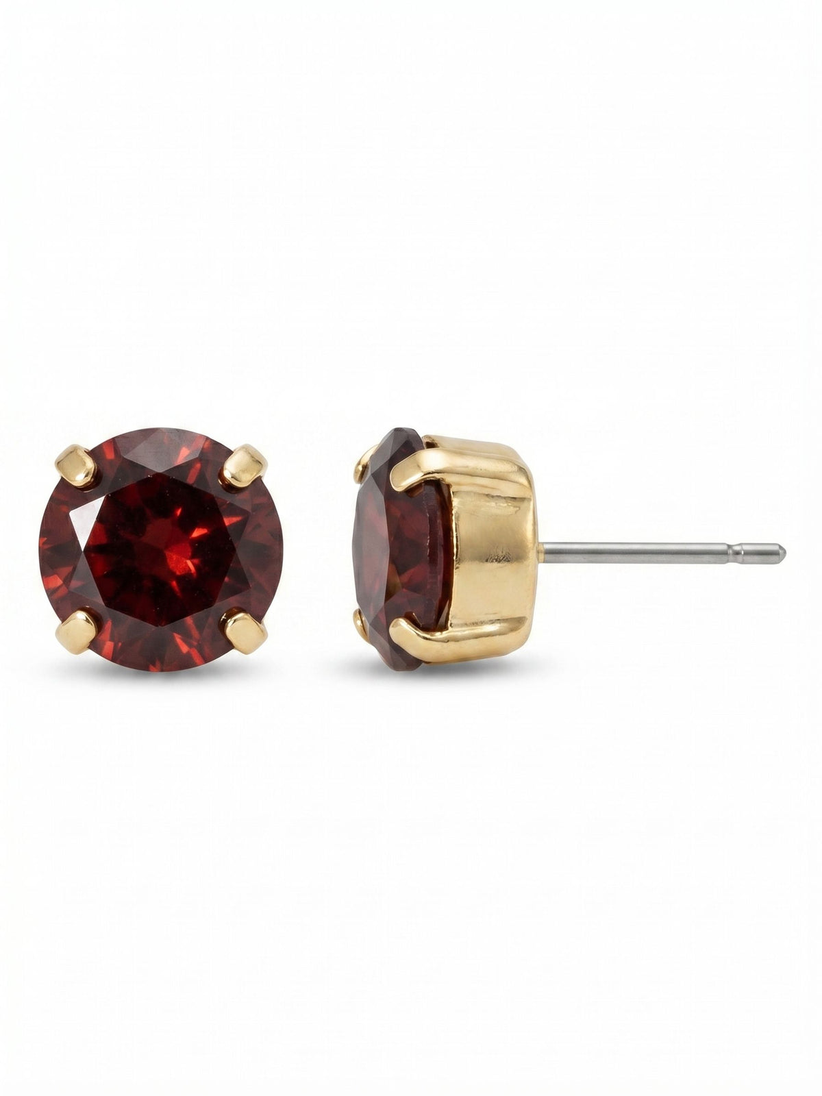 Simple Stud Earrings - Burgundy