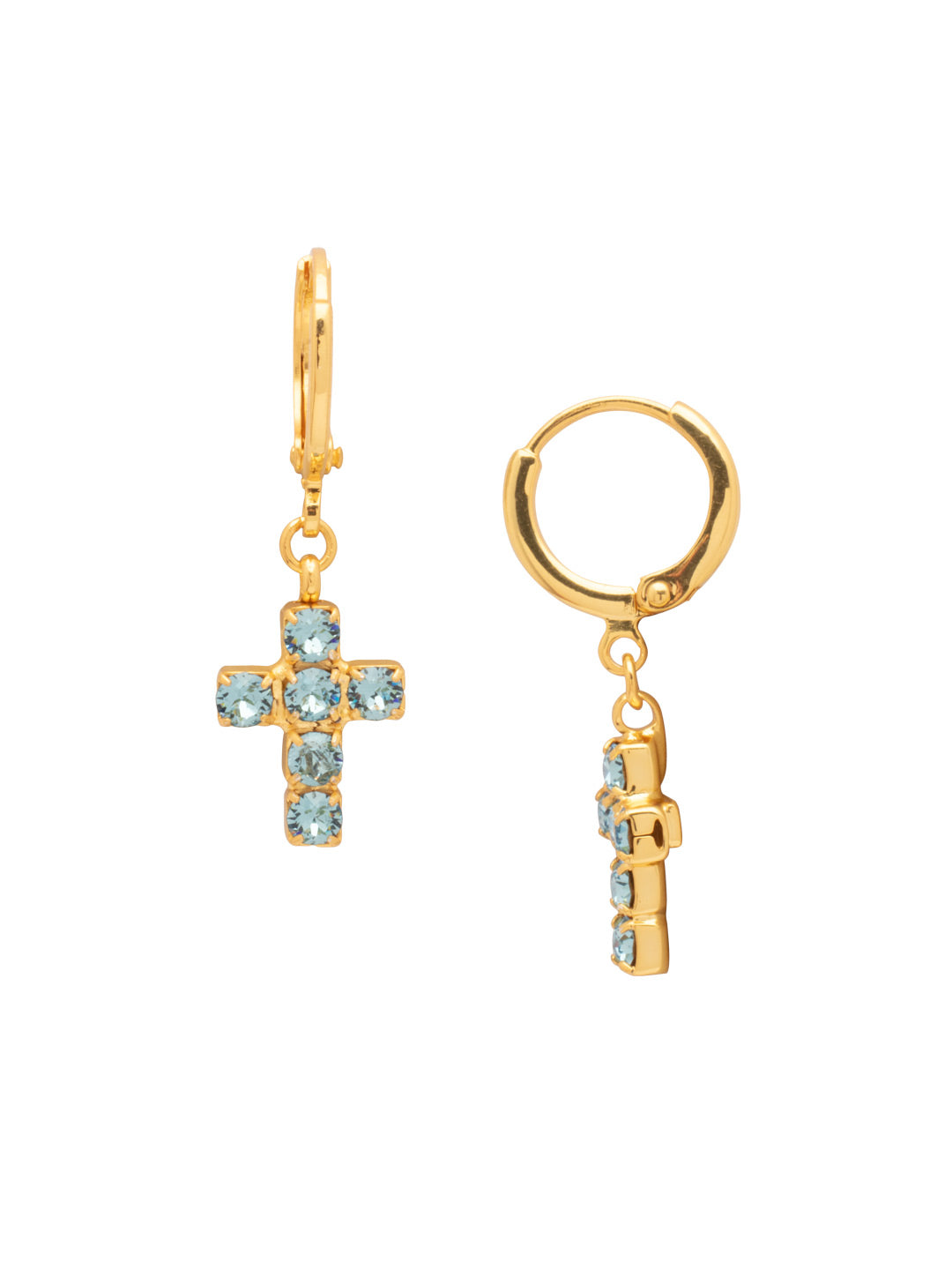 Carly Huggie Earrings-Aquamarine