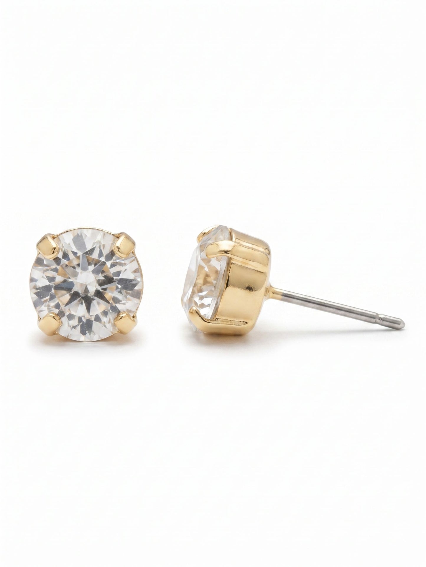 Simple Stud Earrings - Crystal