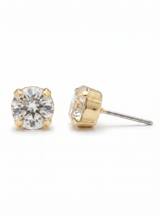 Simple Stud Earrings - Crystal