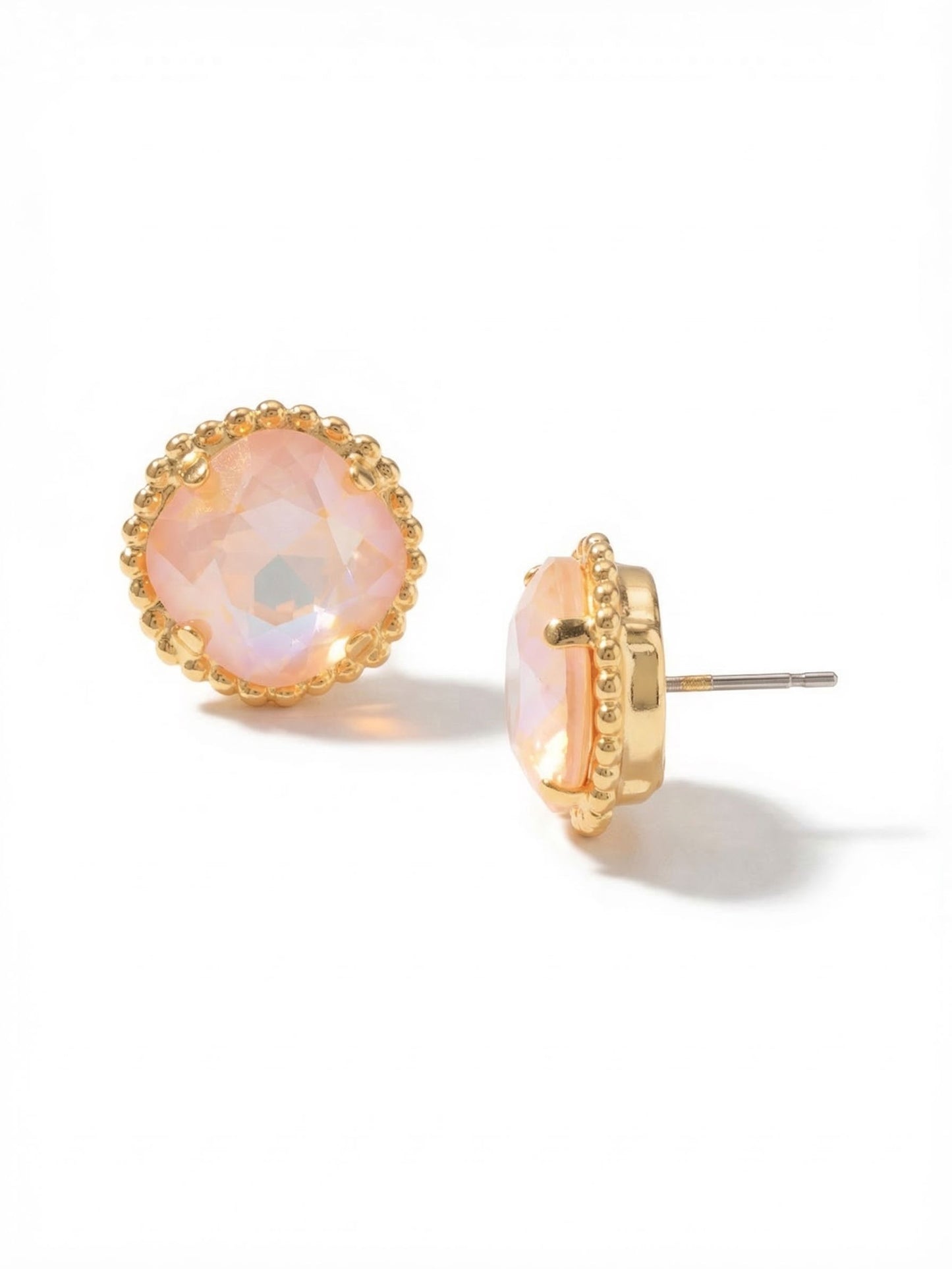 Cushion Cut Earrings- Peach Delite