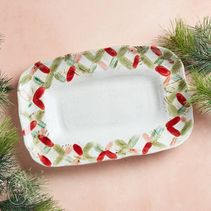 Criss Cross Garland Rectangle Dish