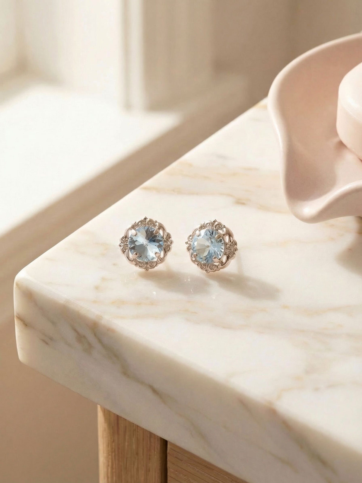 Lori Stud Earring- Light Sapphire