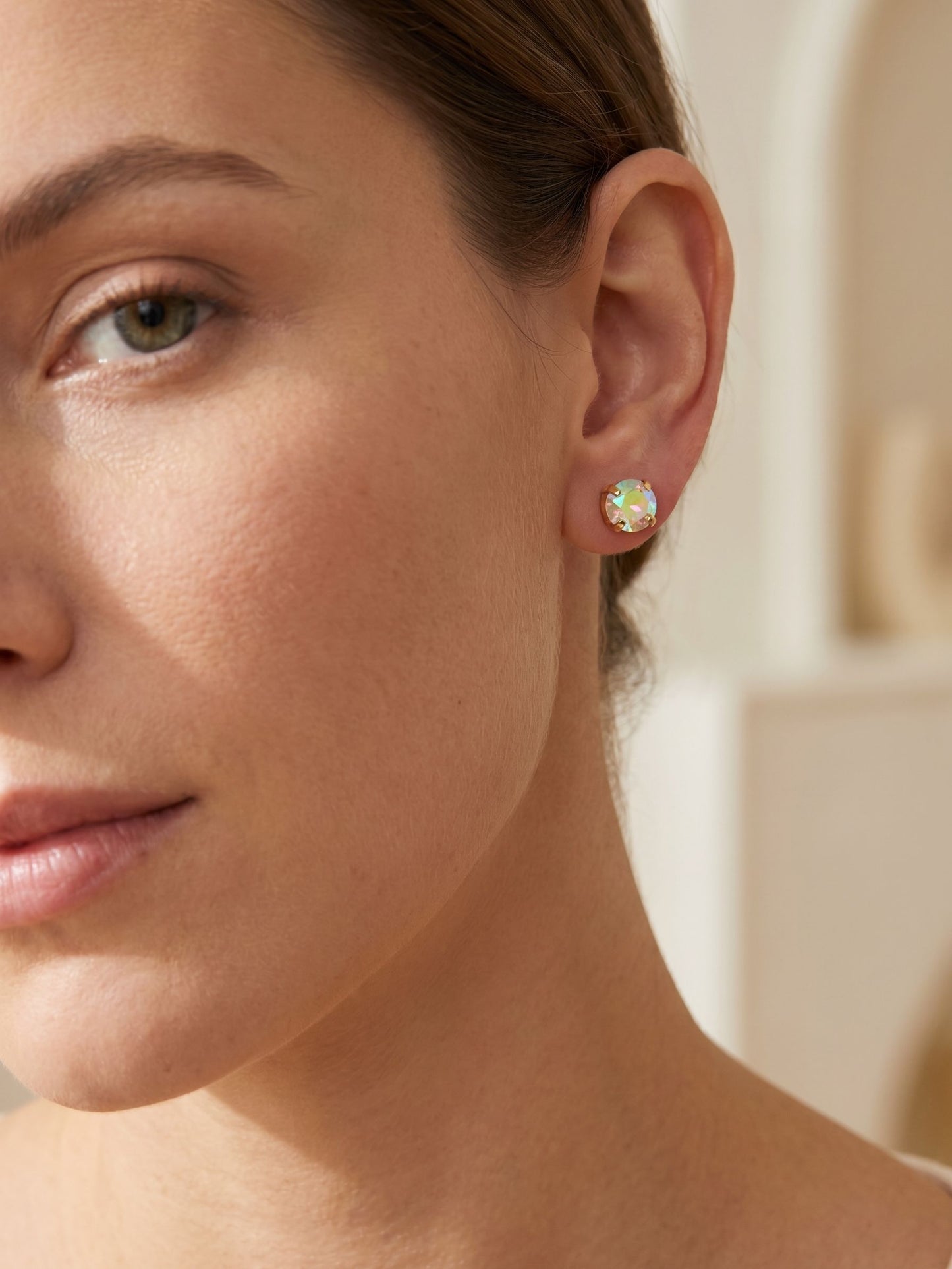 Simple Stud Earrings - Crystal AB