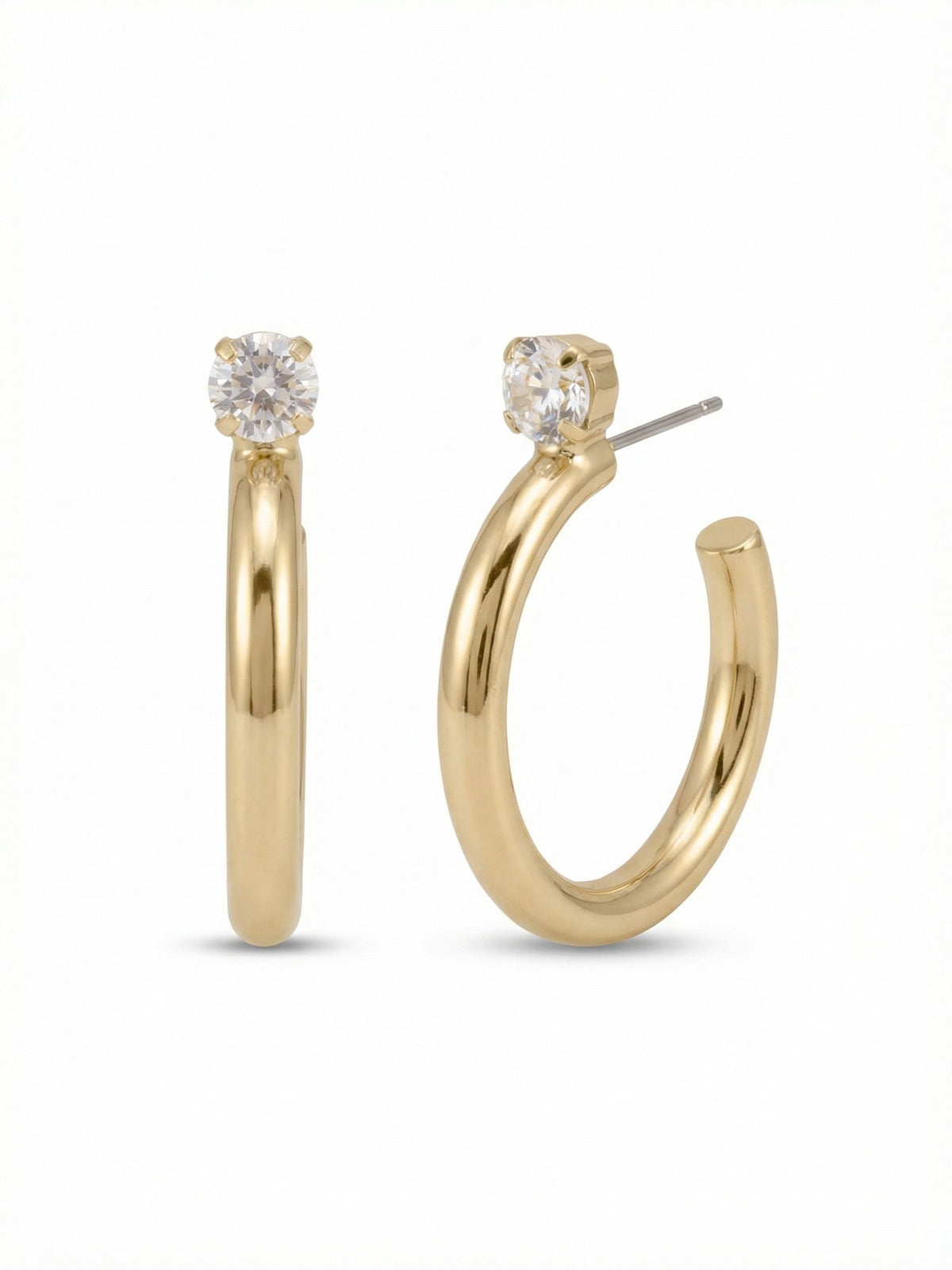 Keeley Studded Hoop Earrings- Crystal