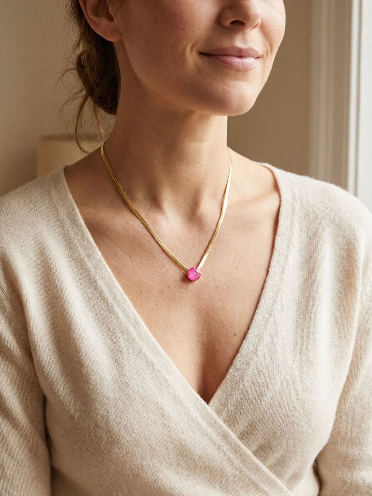 Rowan Pendant Necklace-Electric Pink