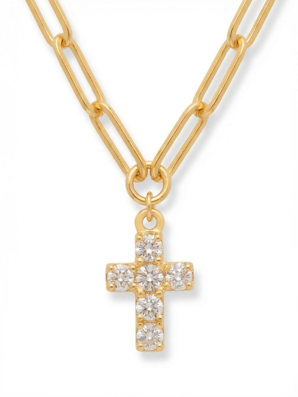 Carly Cross Pendant Necklace - Crystal