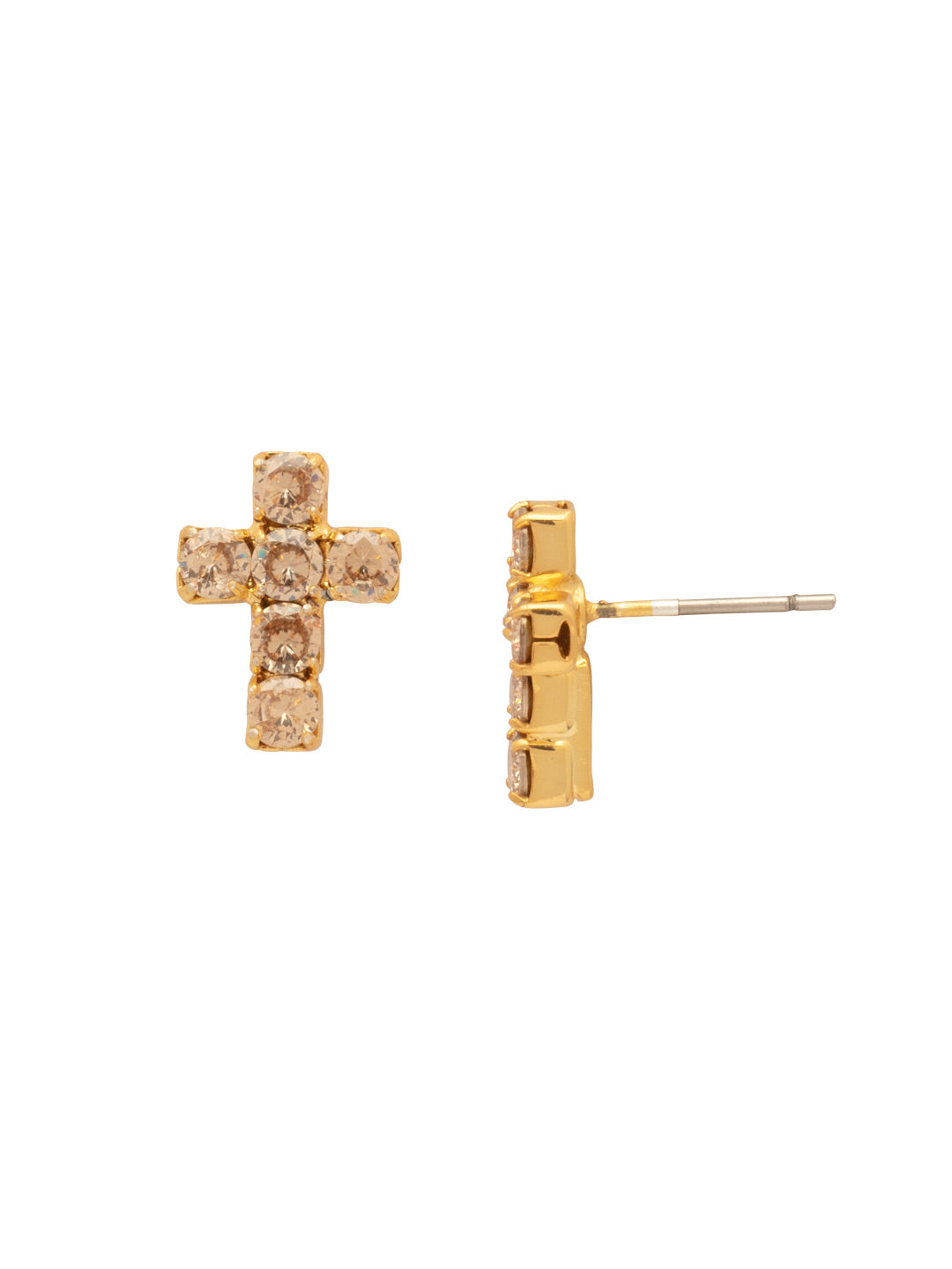 Carly Cross Stud Earrings - Silk