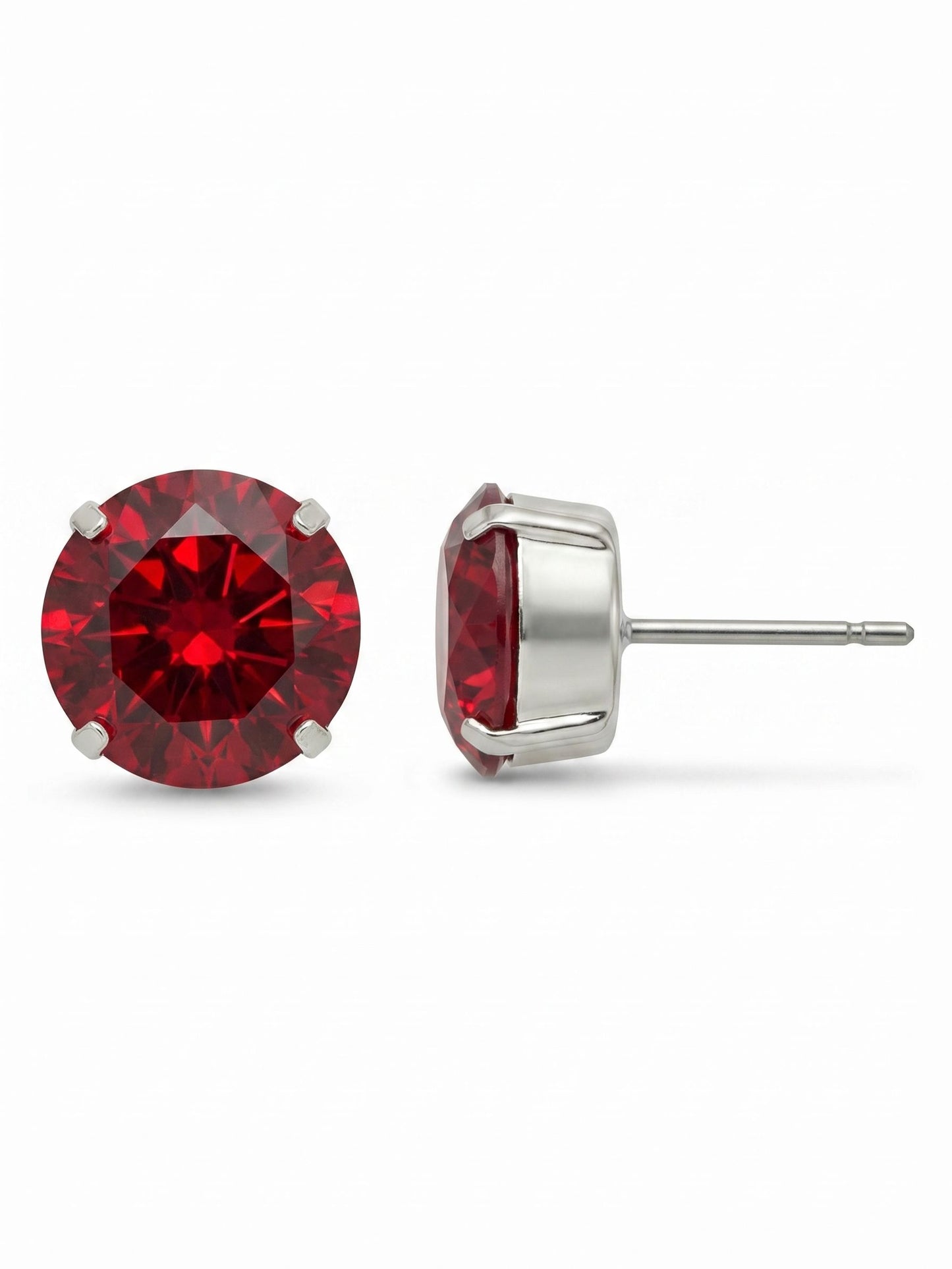 Simple Stud Earrings - Red Siam