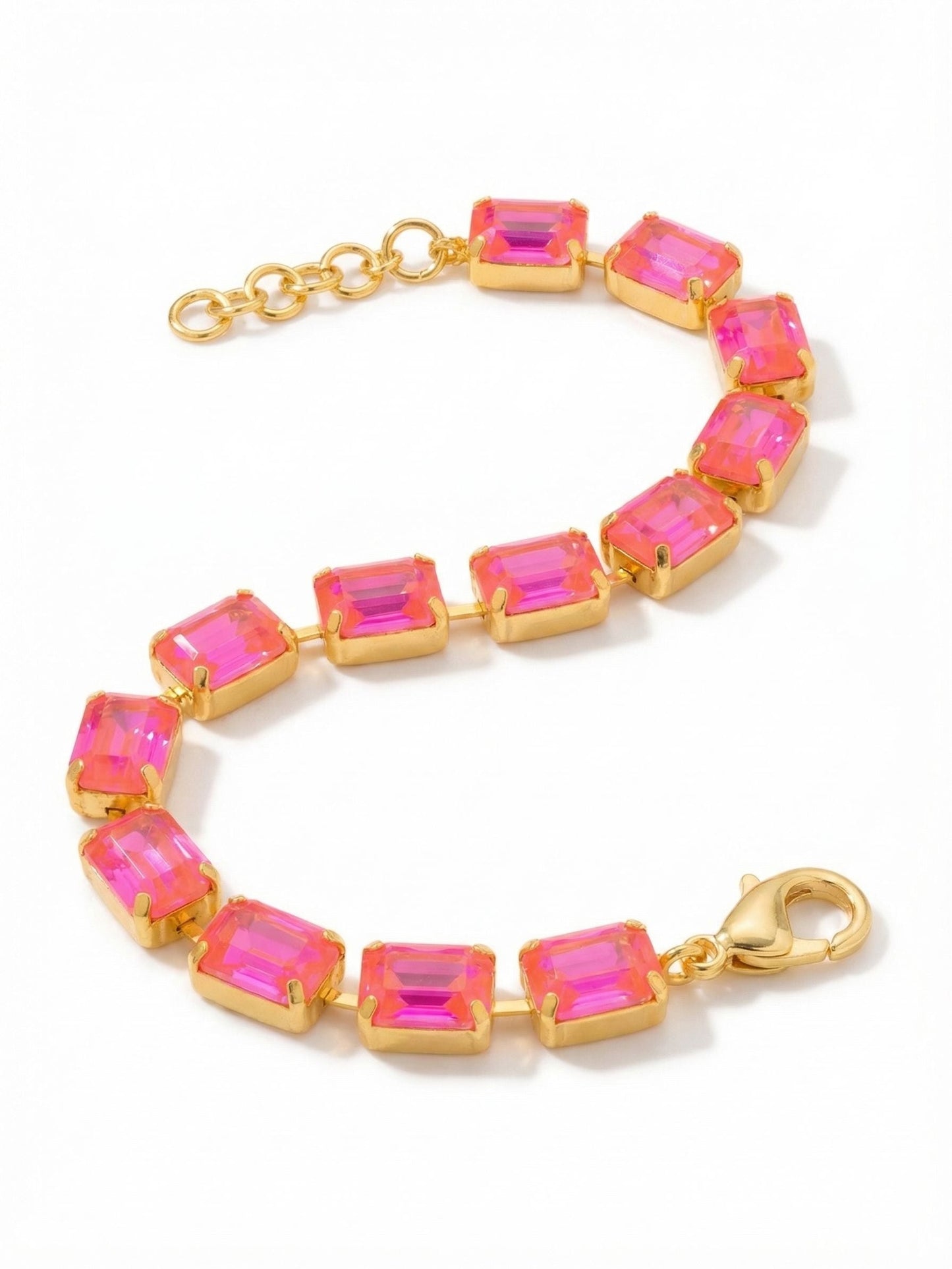Octavia Repeating Tennis Bracelet-Electric Pink