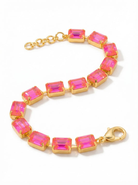 Octavia Repeating Tennis Bracelet-Electric Pink
