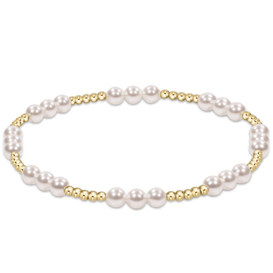 Classic Joy Pattern 4mm Bracelet -Pearl