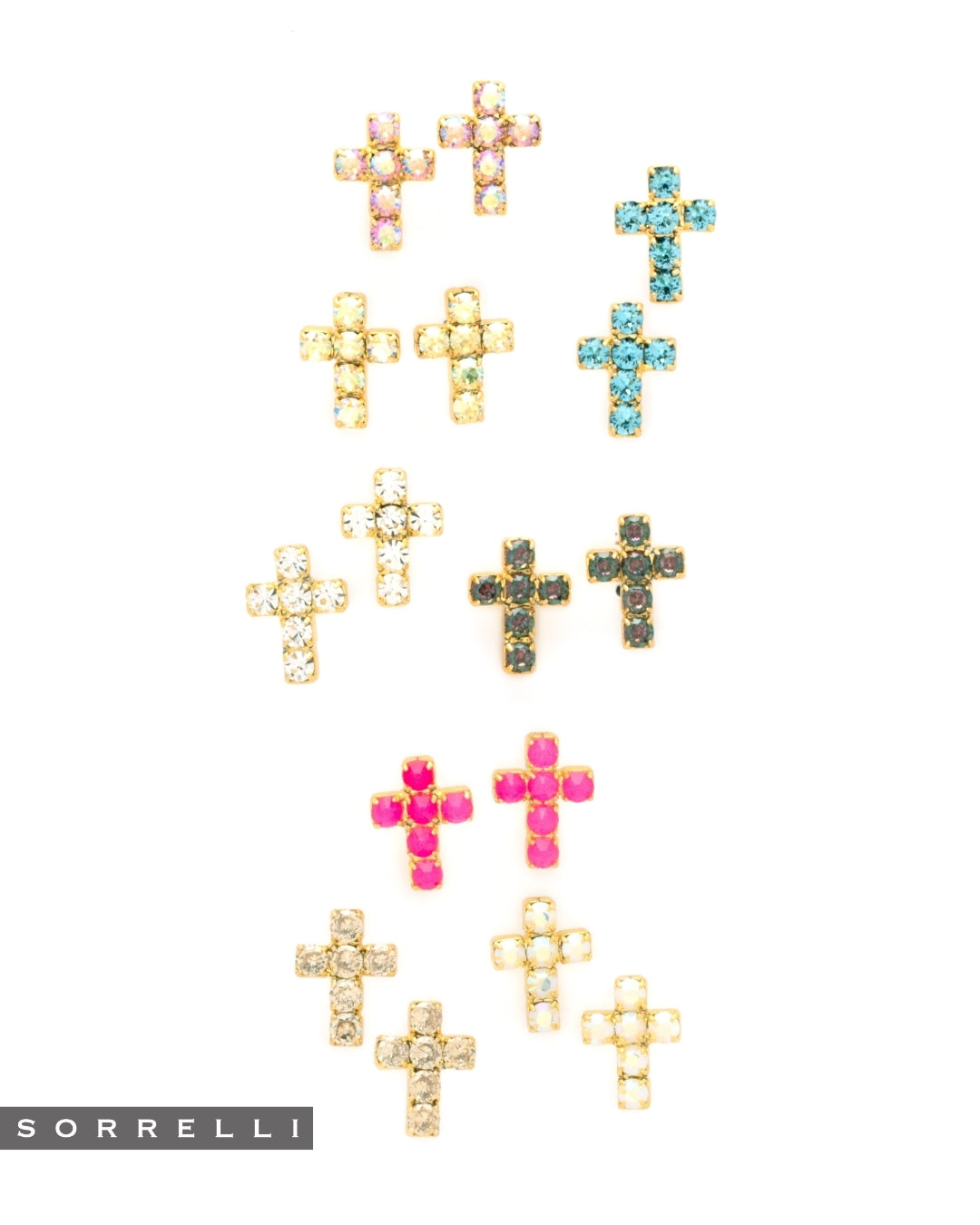 Carly Cross Stud Earrings - Silk
