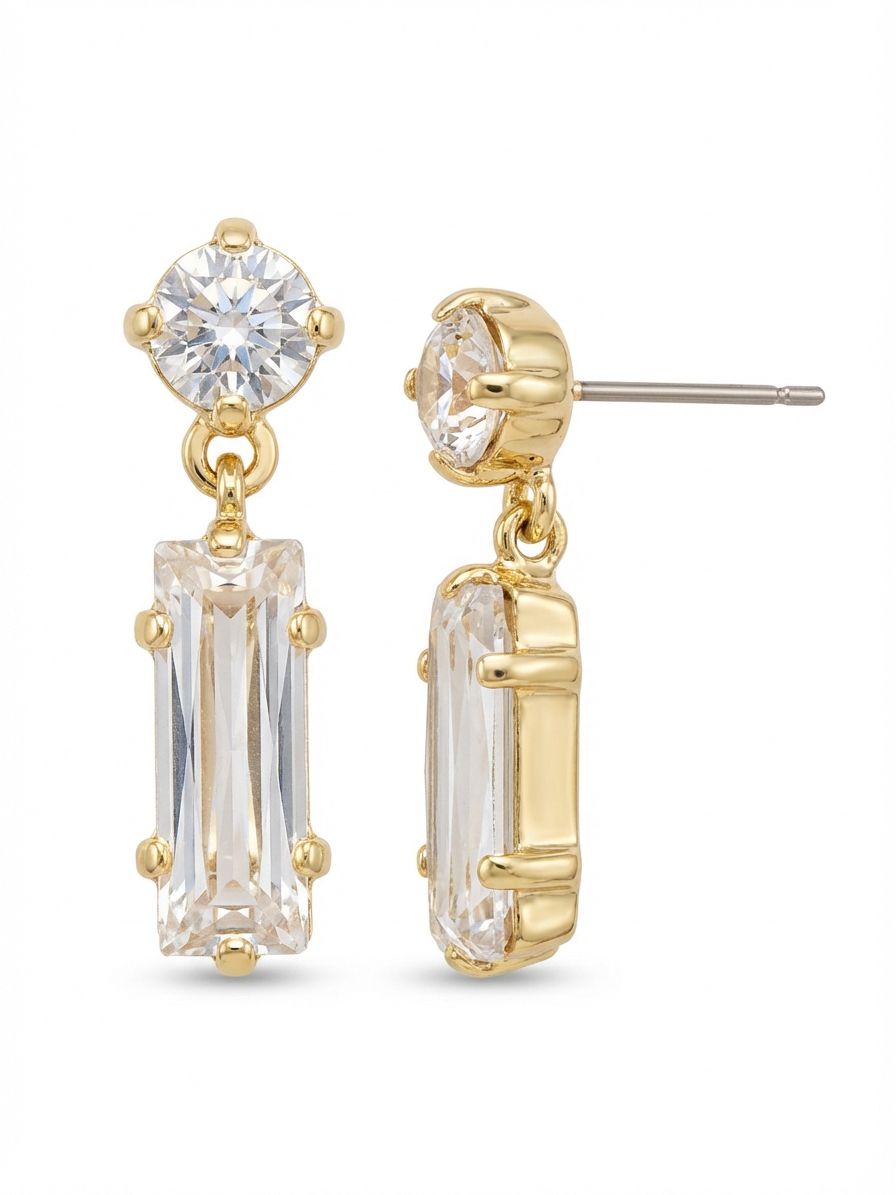 Bindi Studded Dangle Earrings- Crystal