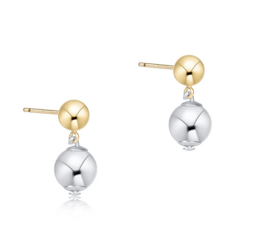 Classic 8mm Ball Drop Stud-Mixed Metal