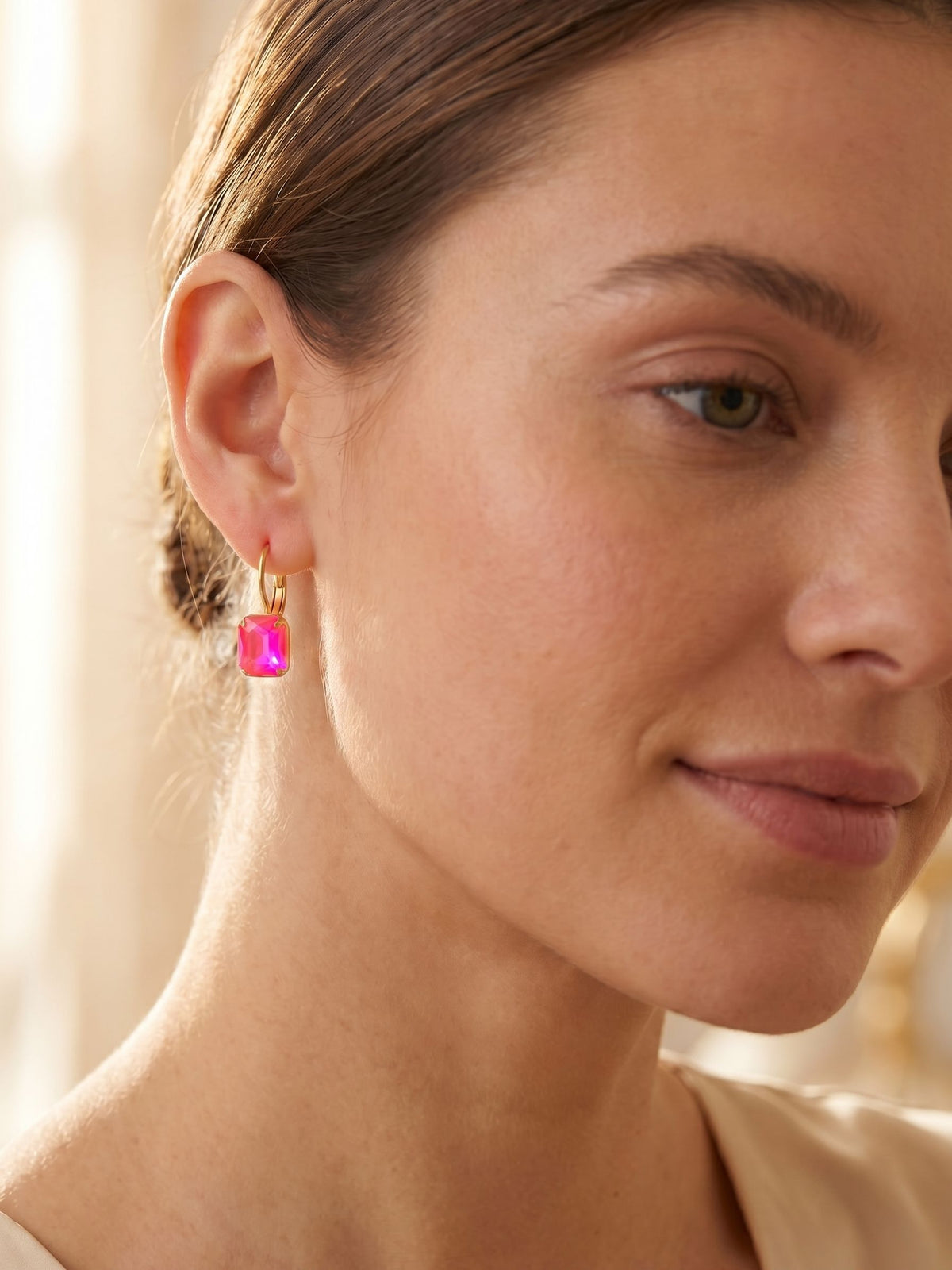 Octavia Dangle Earrings- Electric Pink