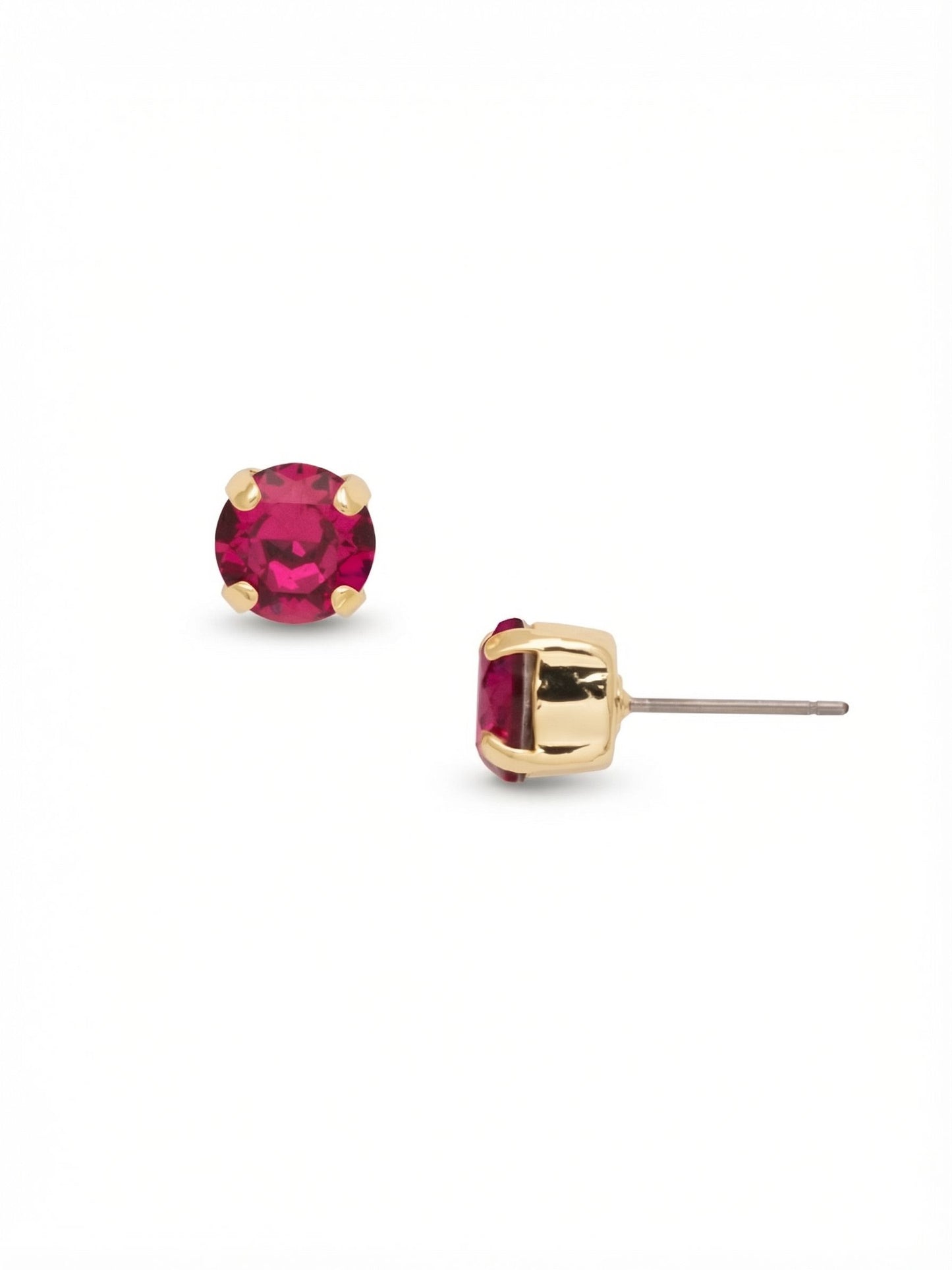 Simple Stud Earrings - Fuschia
