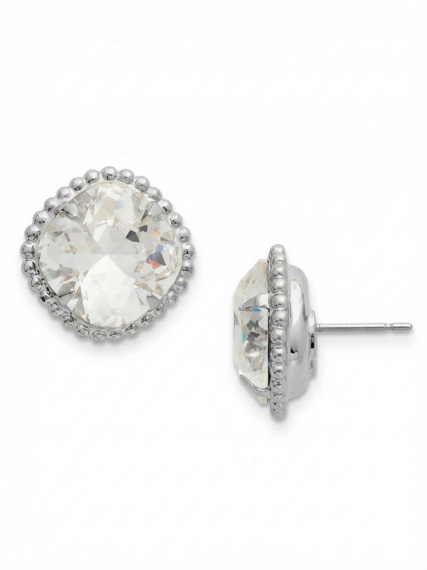 Cushion Cut Earrings- Crystal