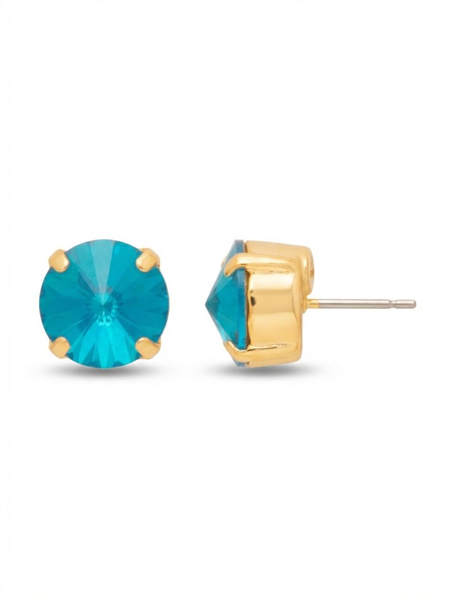 London Stud Earrings- Caribbean Blue Opal