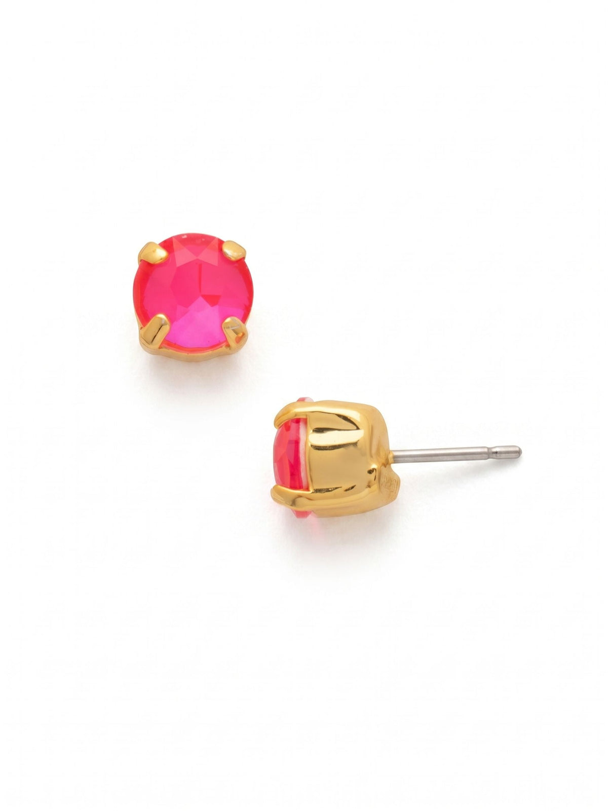 Simple Stud Earrings - Electric Pink