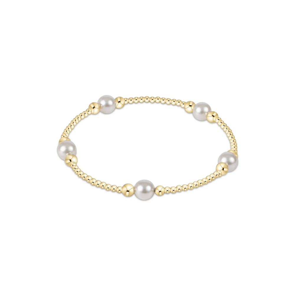 Classic Pearl Purpose Pattern 6mm Bead Bracelet