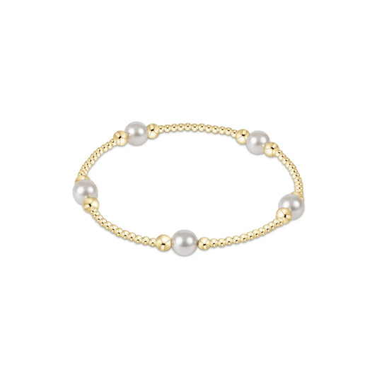 Classic Pearl Purpose Pattern 6mm Bead Bracelet