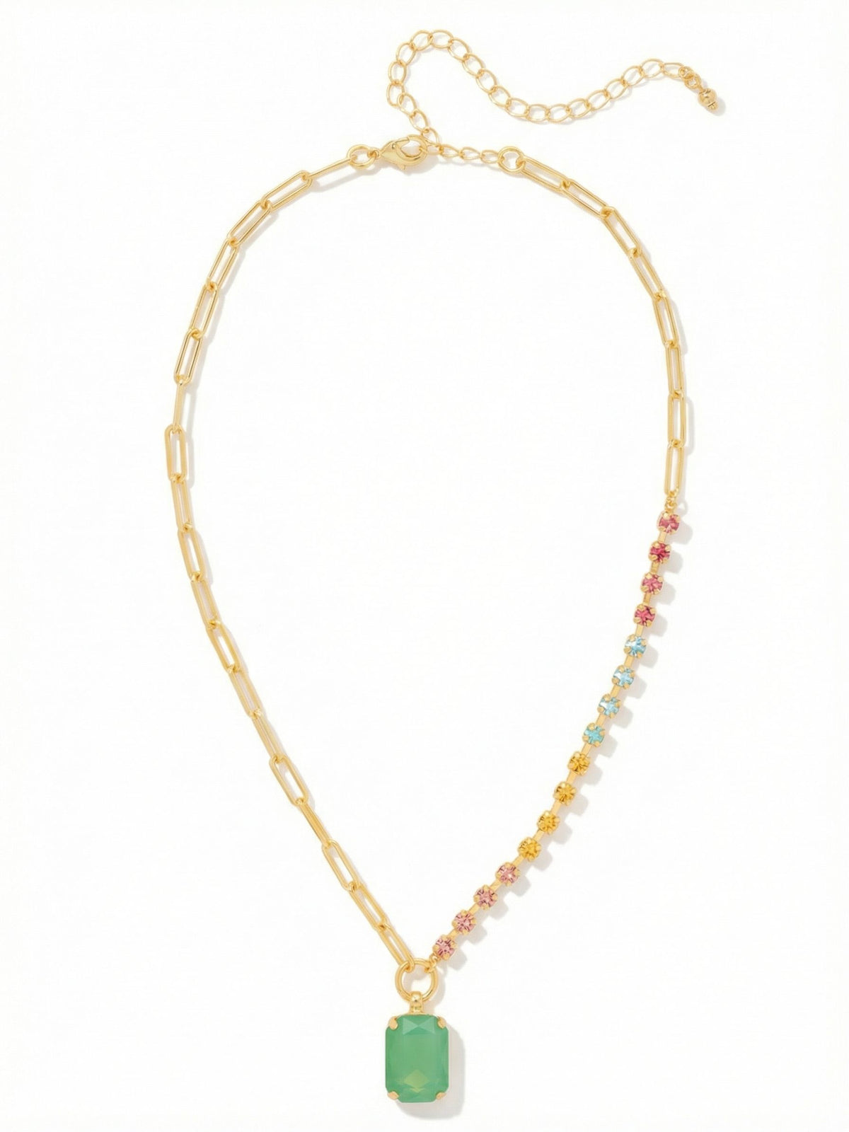 Iris Asymmetrical Pendant Necklace - Candy Pop