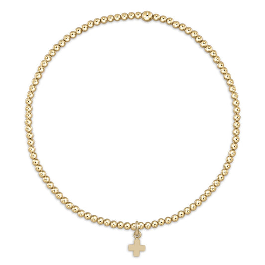 Extends Classic Gold  3mm Small Signature Cross Charm