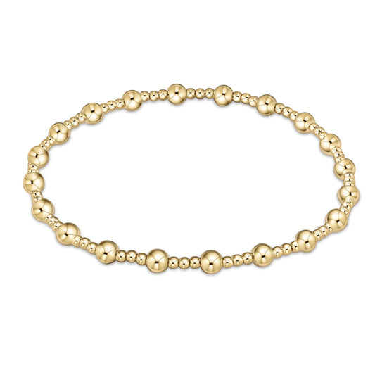 Sincerity Pattern 4mm Bead Bracelet- Gold