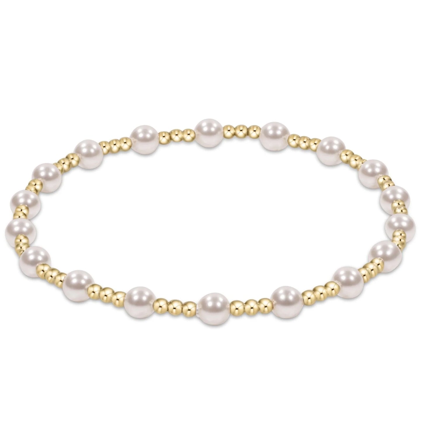 Sincerity Pattern 4mm Bead Bracelet- Pearl