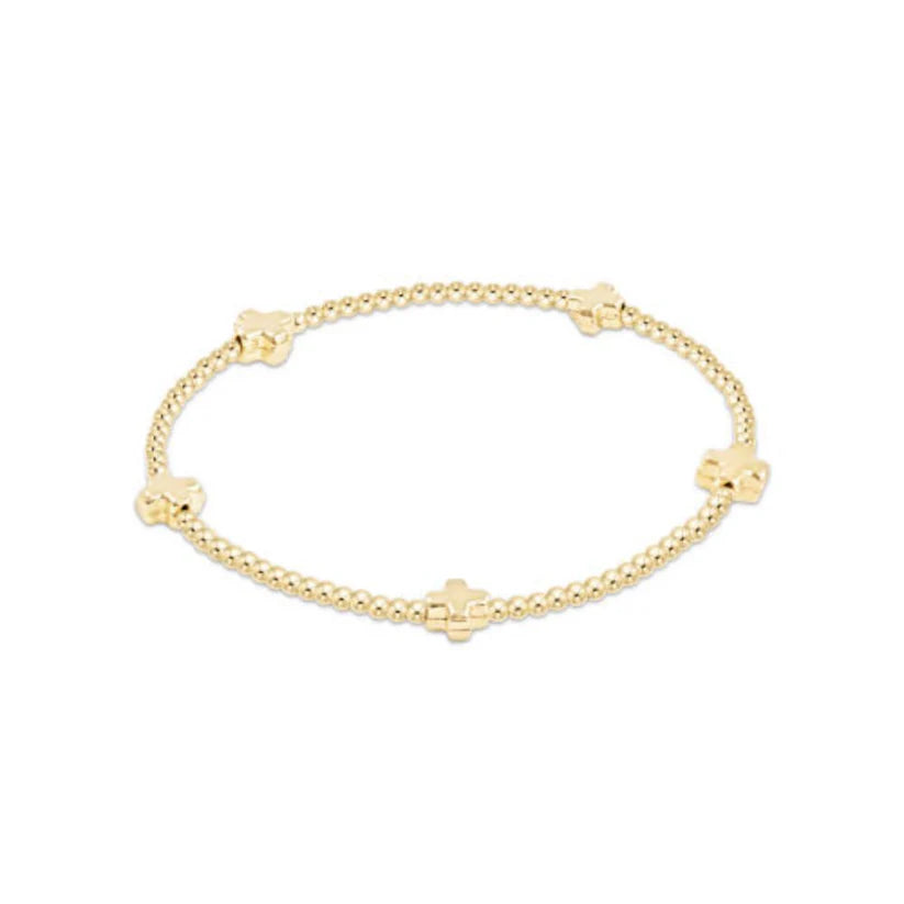 ENewton 2mm Signature Gold Cross Bracelet