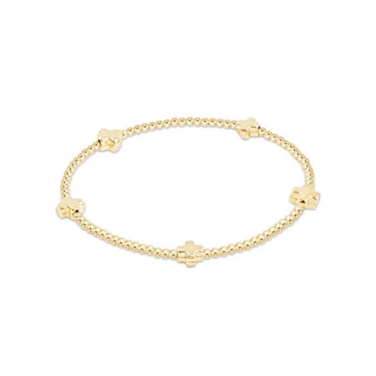 ENewton 2mm Signature Gold Cross Bracelet