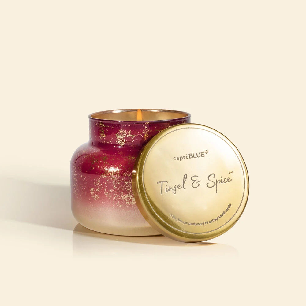 Tinsel & Spice Glimmer Jar Candle 19 oz